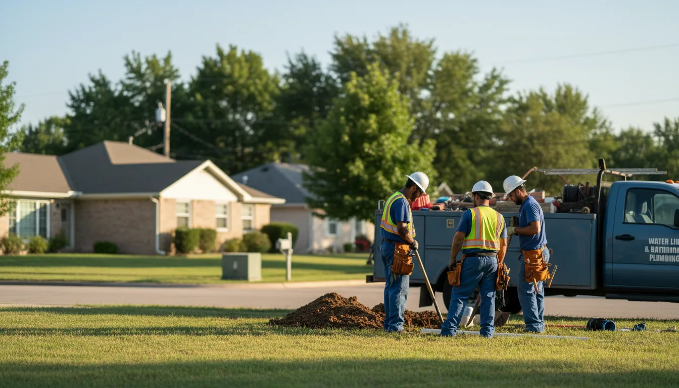 Residential water line and bathroom plumbing service in Bellefontaine, OH